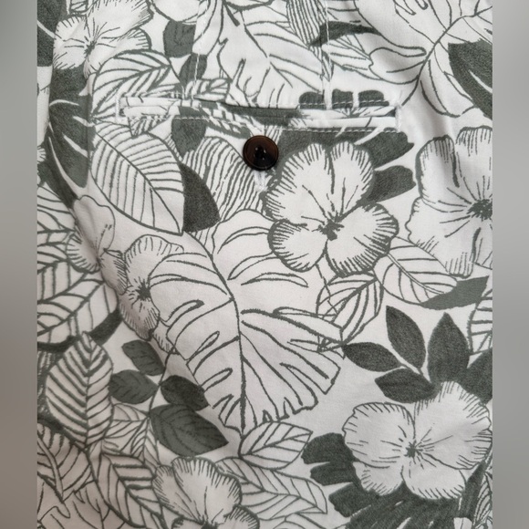 Talbots Women’s Floral Chino Ankle Pant Size 14P Mid Rise Casual Green White - Picture 5 of 8